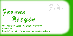 ferenc mityin business card